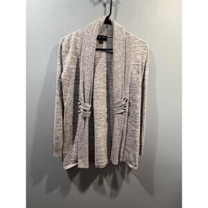 Womens AB Studio Open Cardigan Size Small Gray
